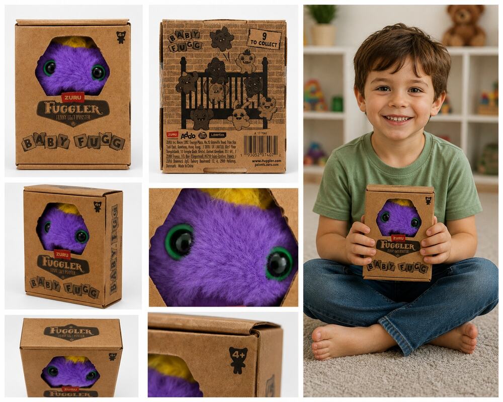 ZURU Fuggler Baby Fugg Collectible Plush – Purple & Yellow | New in Box